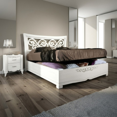 Estructuras de cama Cama doble Cama de lujo Camas de madera Marco de cama Blanco Diseño Moderno Nuevo