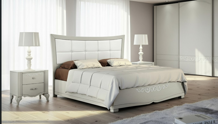 Juego de lujo de 3 piezas para dormitorio con cama, mesita de noche, conjunto de cama doble de madera moderno.