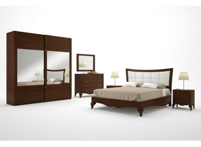 Juego de dormitorio de 6 piezas cama mesita de noche armario cómoda espejo