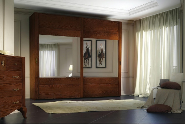 Armario Armario Estante Almacenamiento Guardarropa Moderno Espejo Madera Diseño