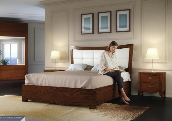 Conjunto de 3 piezas para dormitorio cama mesita de noche grupo de camas muebles de madera.