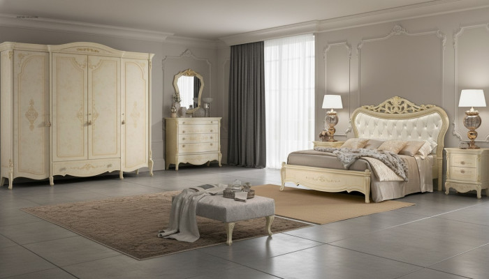 Cama Chesterfield Lujo Camas Acolchada Cama Doble Madera Clásica Hotel