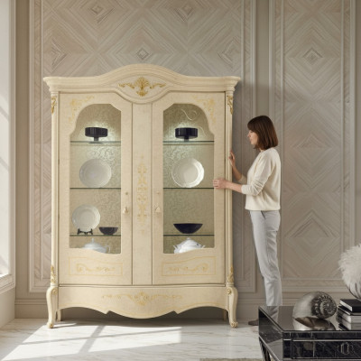 Vitrina Muebles de lujo italianos Vitrinas Armario de cómoda de vidrio Diseño de armario