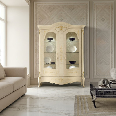 Vitrina Muebles de lujo italianos Vitrinas Armario de cómoda de vidrio Diseño de armario