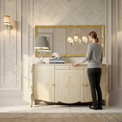 Muebles de diseño estilo barroco Cómoda Aparador Credenza Madera Italia Bajo aparador