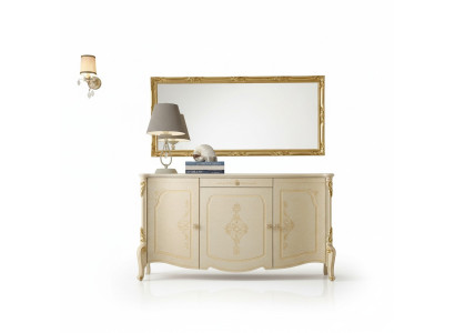 Aparador espejo aparador madera diseño muebles estilo cómoda set de 2 piezas.