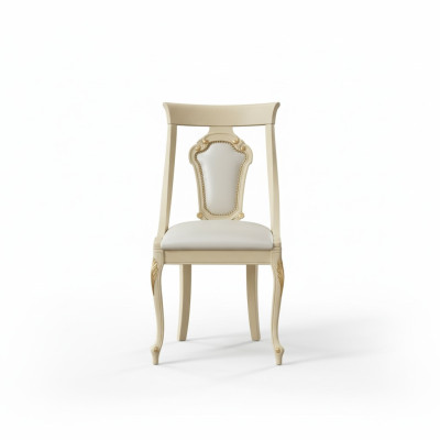 Silla de comedor silla de comedor sillas de comedor madera diseño estilo barroco beige respaldo asiento