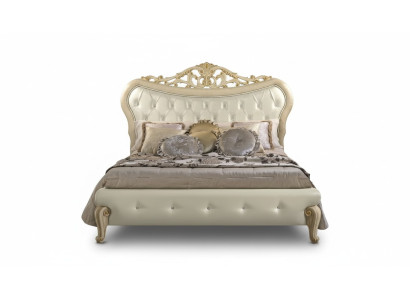 Cama Chesterfield tapizada diseño de lujo doble camas de hotel de madera italiana nuevas