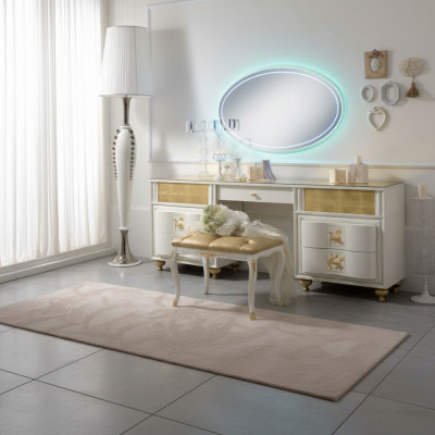 Set de lujo para tocador con espejo XXL, consola, cómoda, moderno, completo para dormitorio.