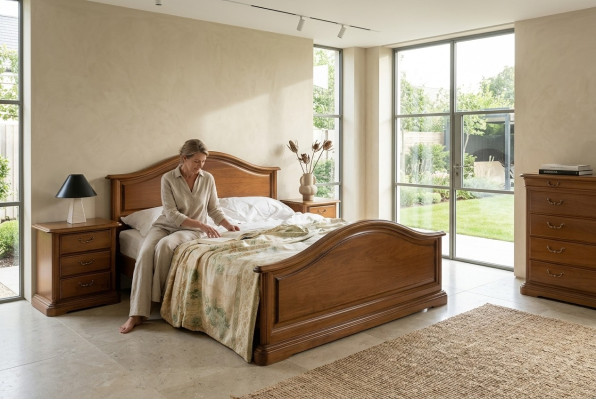 Cama Mesita de noche Armario Dormitorio Cómoda Hotel Doble Nuevo Conjunto de 3 piezas.