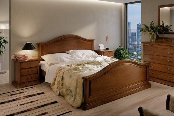 Cama Mesita de noche Armario Dormitorio Cómoda Hotel Doble Nuevo Conjunto de 3 piezas.