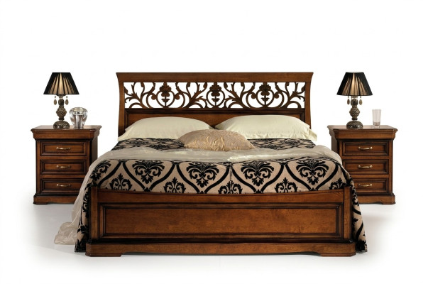 Cama Muebles Cama doble Madera natural Muebles de dormitorio Diseño Camas Muebles Italia