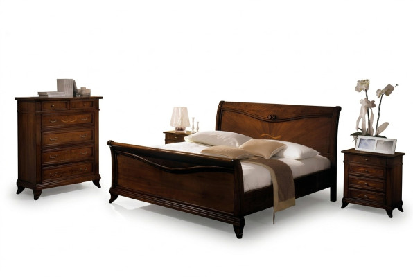 Cama de matrimonio Dormitorio Cama Muebles Madera Diseño Vaccari giovanni Camas Macizas
