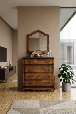 Cómoda Aparador Armario Madera Cómodas Muebles Italianos Macizos Espejo 2 piezas