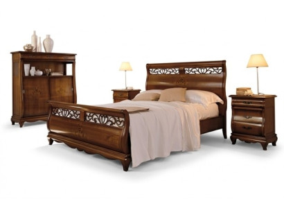 Cama de madera cama doble muebles de dormitorio cama de madera maciza marrón muebles italianos