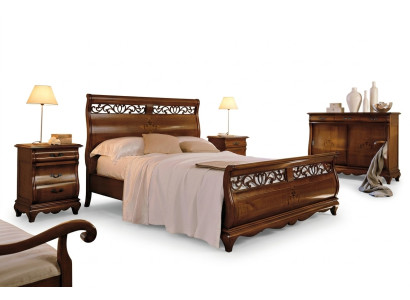 Cama doble 2 mesitas de noche Muebles de dormitorio de madera maciza Juego de madera maciza Nuevo