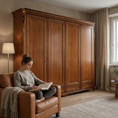 Armario Vaccari Cav Giovanni de madera maciza Armario de dormitorio Armarios Nuevos