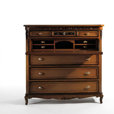 Secretaria cómoda de madera maciza para dormitorio Muebles italianos Sala de estar Marrón