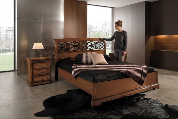 Cama doble de madera maciza Vaccari cav giovanni muebles de dormitorio de madera maciza.