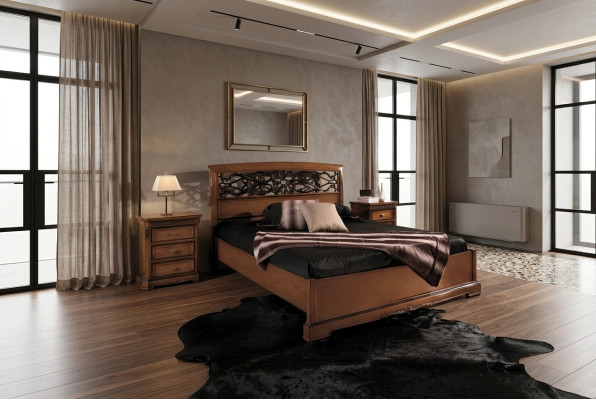 Cama doble de madera maciza Vaccari cav giovanni muebles de dormitorio de madera maciza.