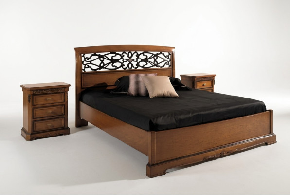 Cama doble de madera maciza Vaccari cav giovanni muebles de dormitorio de madera maciza.