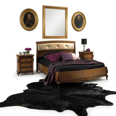 Doble cama dormitorio muebles de madera maciza Vaccari cav giovanni cama nueva