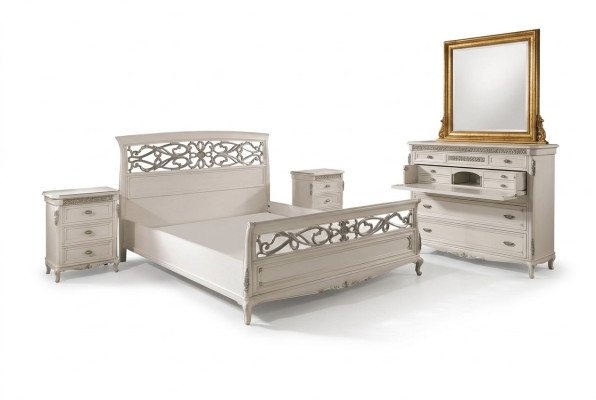 Conjunto completo de muebles de dormitorio 3 piezas. Juego de camas de mobiliario italiano.