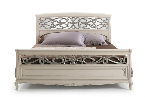Cama dormitorio muebles cama diseño cama doble madera maciza Vaccari cav giovanni