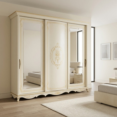 Armario del dormitorio Espejos Armarios armario blanco madera Italia