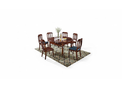 Juego completo de comedor: mesa + 6 sillas, conjunto de comedor de madera.
