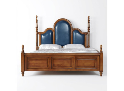 Cama doble de lujo de madera tapizada para dormitorio cama doble.