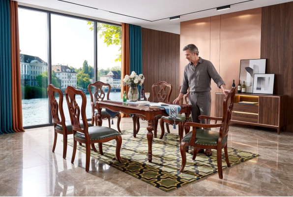 Mesa Mesa de comedor Diseño Muebles Comedor Mesa de madera Lujo Estilo rústico