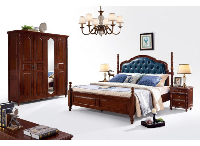 Conjunto de dormitorio clásico de 4 piezas cama + 2 mesitas de noche armario.