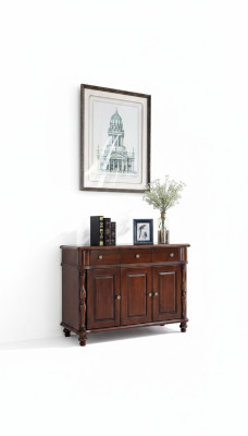 Cómoda marrón Aparador de madera maciza Diseño de muebles de armarios.