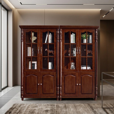 Estantería de libros Vitrina Armario Estante Armario de madera Librería Muebles 2 piezas