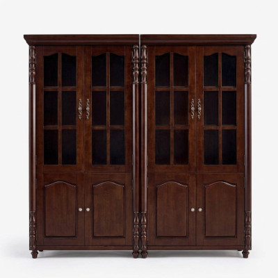 Estantería de libros Vitrina Armario Estante Armario de madera Librería Muebles 2 piezas