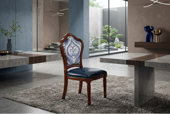 Conjunto completo de comedor de madera Sillas de lujo de lujo Mobiliario 6