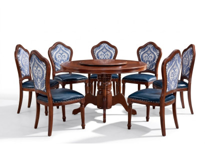 Conjunto completo de comedor de madera Sillas de lujo de lujo Mobiliario 6