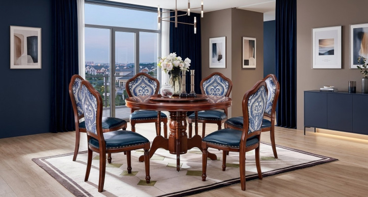 Mesa de comedor + 6 sillas Juego de comedor Conjunto de comedor Mesa Muebles Diseño 7 piezas