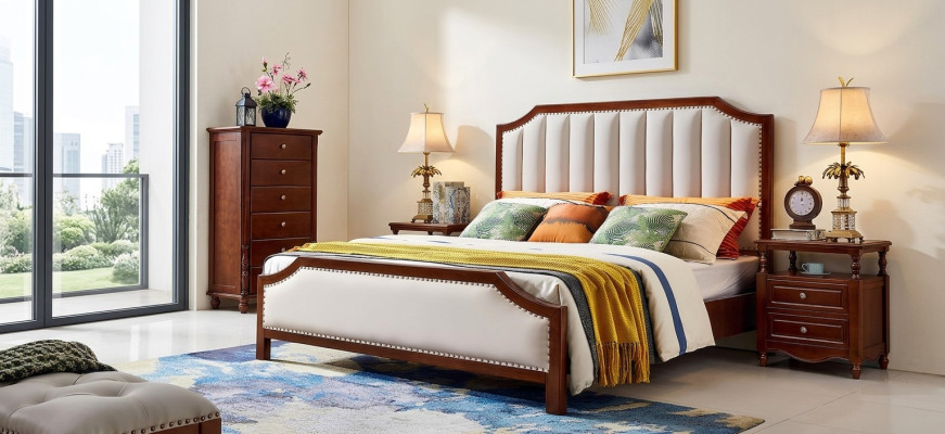 Cama 2x Mesitas de noche 3 piezas. Juego de dormitorio Diseño Clásico Lujo
