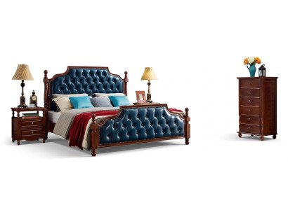 Chesterfield cama doble lujo dormitorio cama de madera muebles tapizados