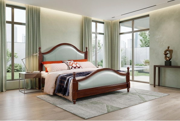 Cama Cama doble Cama de madera Muebles Madera maciza Dormitorio Madera Camas
