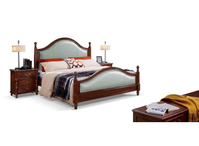 Cama Cama doble Cama de madera Muebles Madera maciza Dormitorio Madera Camas