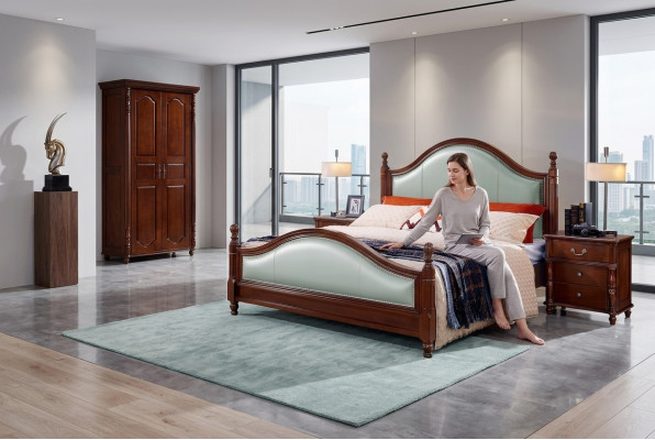 Diseño camas muebles de lujo 2x mesitas de noche conjunto de dormitorio de 3 piezas