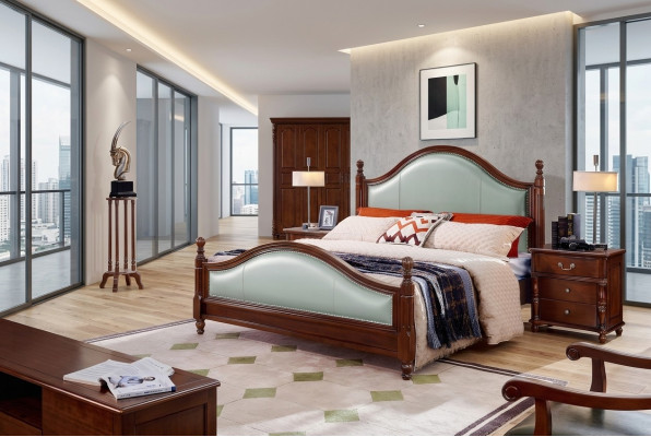 Diseño camas muebles de lujo 2x mesitas de noche conjunto de dormitorio de 3 piezas