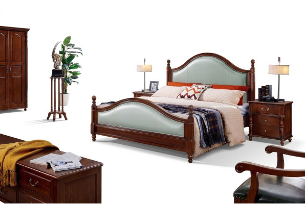 Diseño camas muebles de lujo 2x mesitas de noche conjunto de dormitorio de 3 piezas