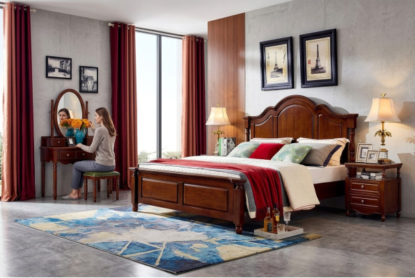 Diseño camas muebles de lujo 2x mesitas de noche 3 piezas conjunto de dormitorio
