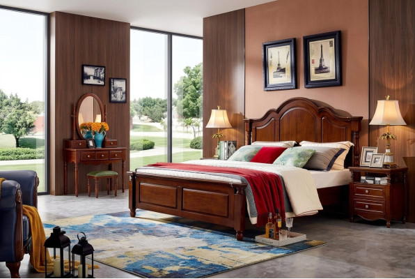 Diseño camas muebles de lujo 2x mesitas de noche 3 piezas conjunto de dormitorio