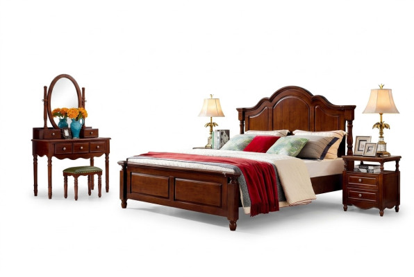 Diseño camas muebles de lujo 2x mesitas de noche 3 piezas conjunto de dormitorio