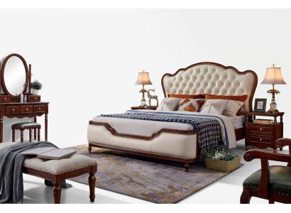 Cama doble Marco de cama Cama de madera Doble Dormitorio Blanco Clásico Nuevo